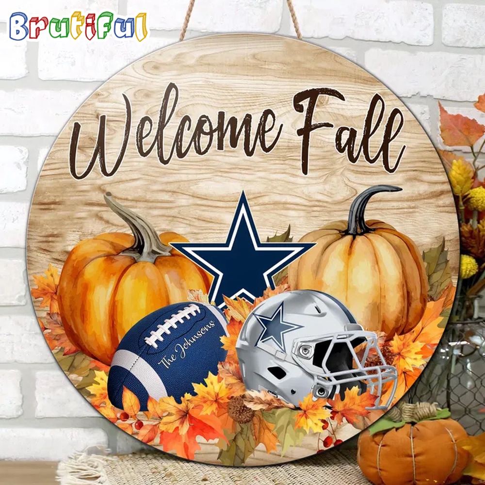 NFL Dallas Cowboys Pumpkin Custom Wooden Sign Sport Football Home Decorations 2