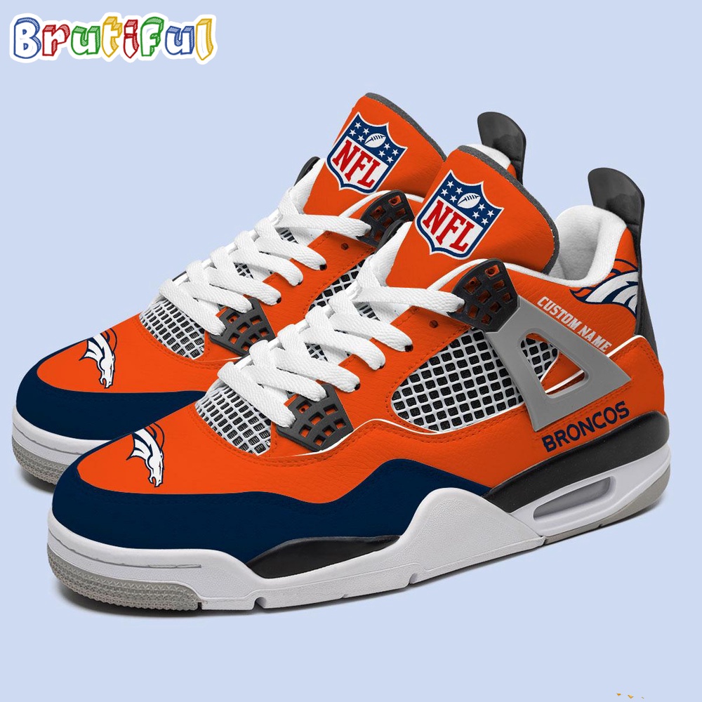 NFL Denver Broncos Football Team Air Jordan 4 Shoes Personalized AJ4 Sneaker 2