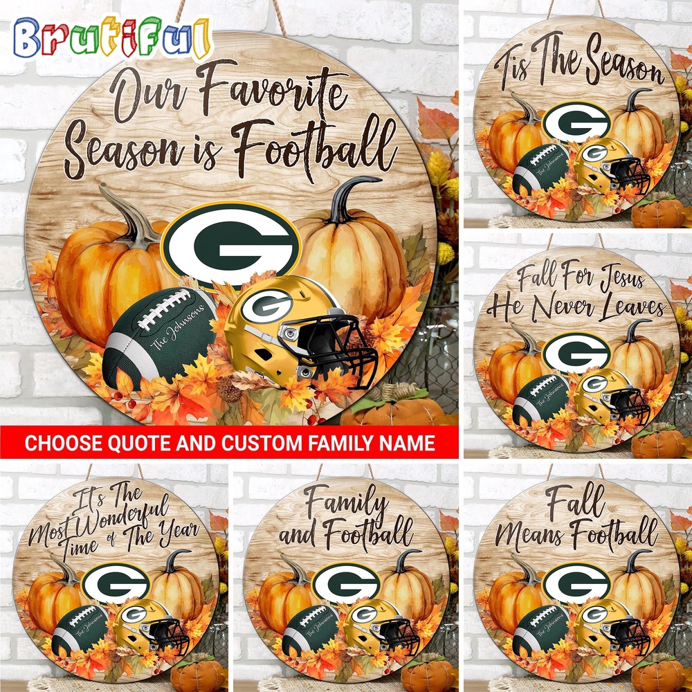 NFL Green Bay Packers Pumpkin Custom Wooden Sign Sport Football Home Decorations 1