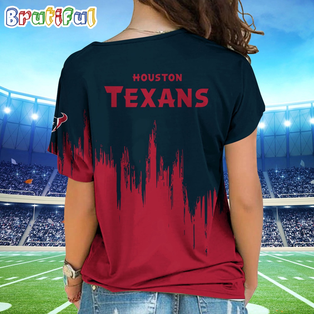 NFL Houston Texans Football Team Logo Design One Shoulder Shirt 2