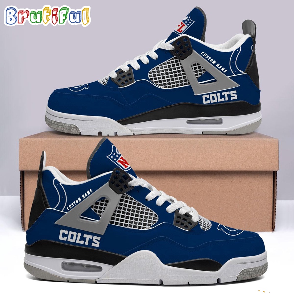 NFL Indianapolis Colts Football Team Air Jordan 4 Shoes Sneaker 1