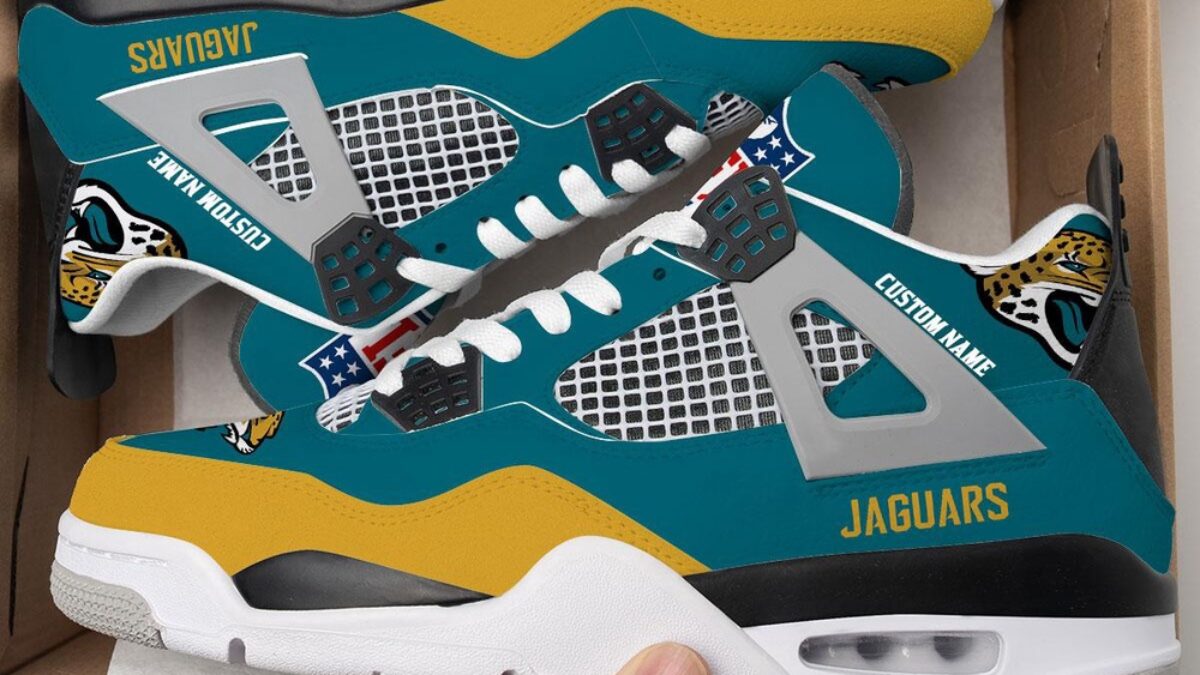 NFL Jacksonville Jaguars Football Team Air Jordan 4 Shoes