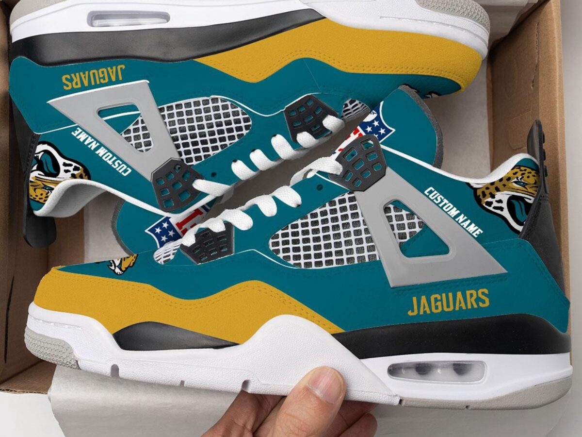 NFL Jacksonville Jaguars Football Team Air Jordan 4 Shoes