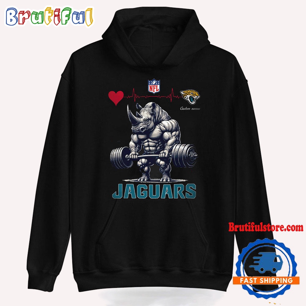 NFL Jacksonville Jaguars Team Funny Rhinoceros Powerlifting Hoodie Shirt