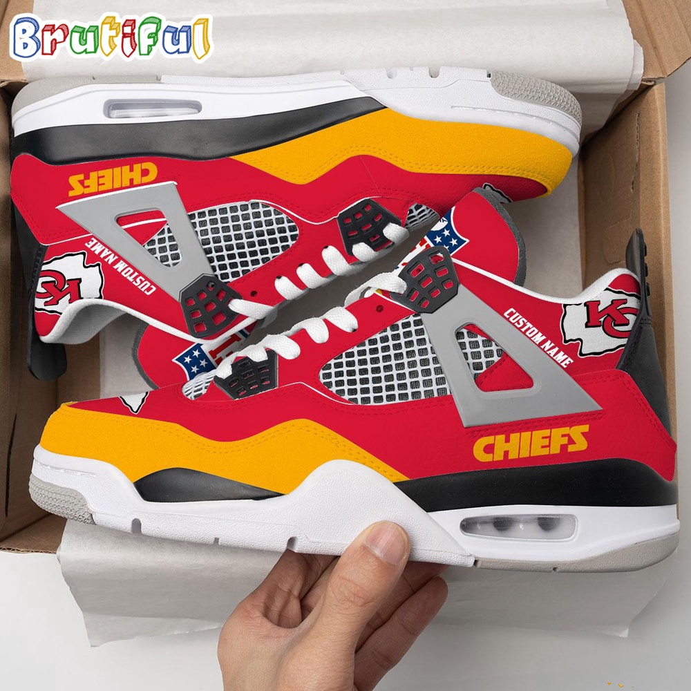 NFL Kansas City Chiefs Football Team Air Jordan 4 Shoes Personalized AJ4 Sneaker 1