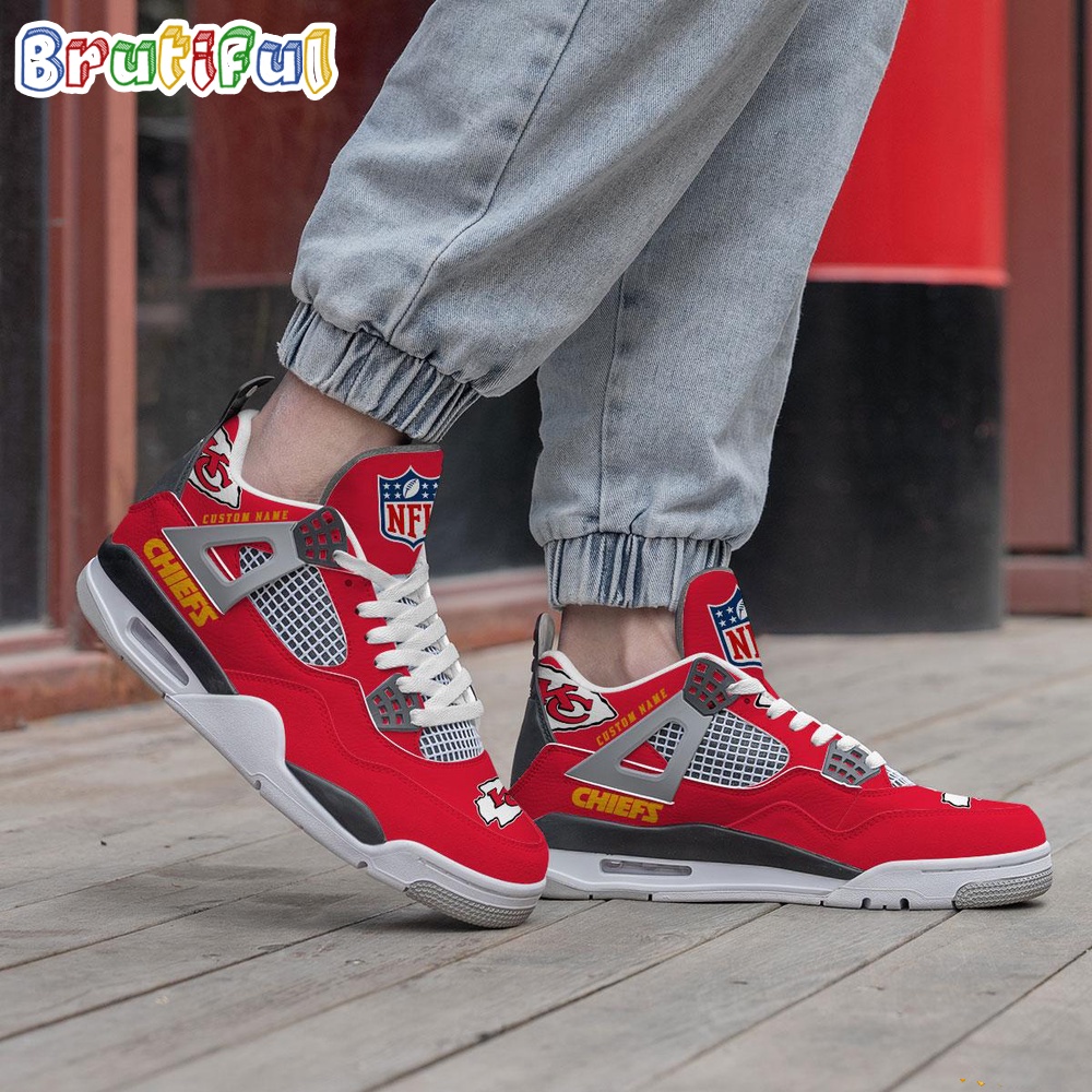 NFL Kansas City Chiefs Football Team Air Jordan 4 Shoes Sneaker 2