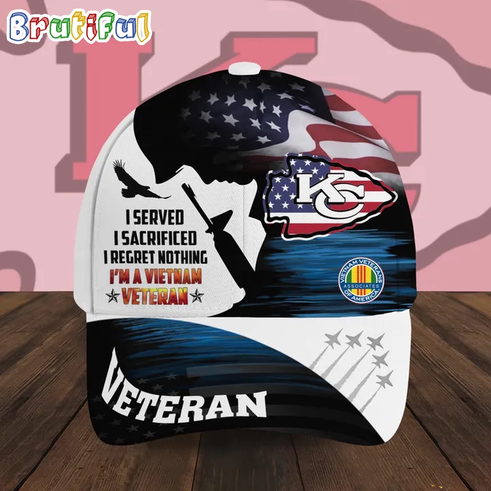 NFL Kansas City Chiefs Special American Flag Vietnam Veteran Baseball Cap 1