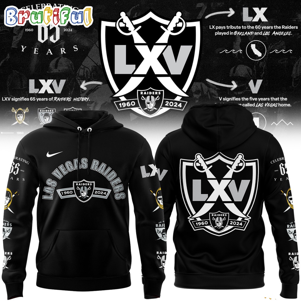 NFL Las Vegas Raiders Celebrating 65 Years Football Hoodie