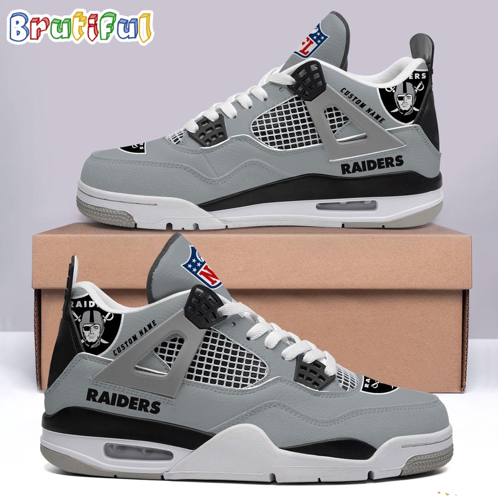 NFL Las Vegas Raiders Football Team Air Jordan 4 Shoes Sneaker 1