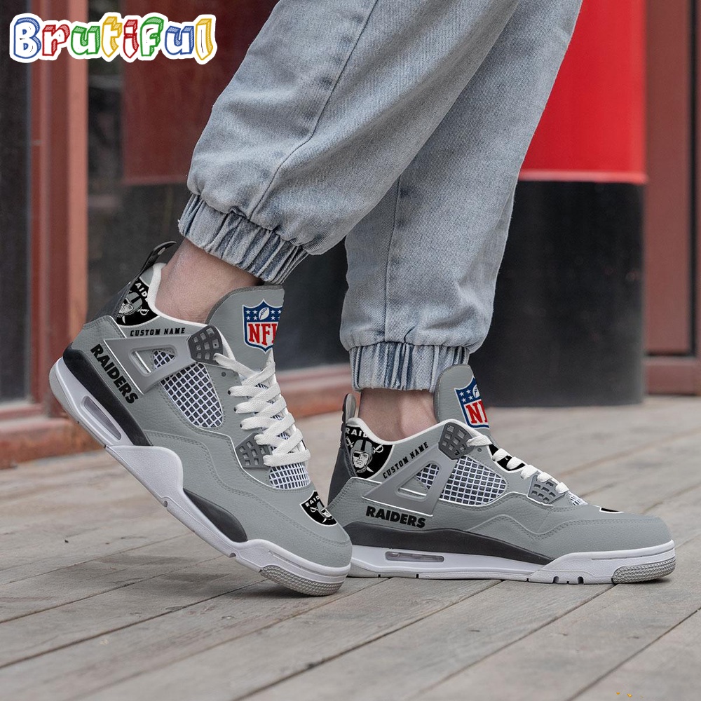 NFL Las Vegas Raiders Football Team Air Jordan 4 Shoes Sneaker 2