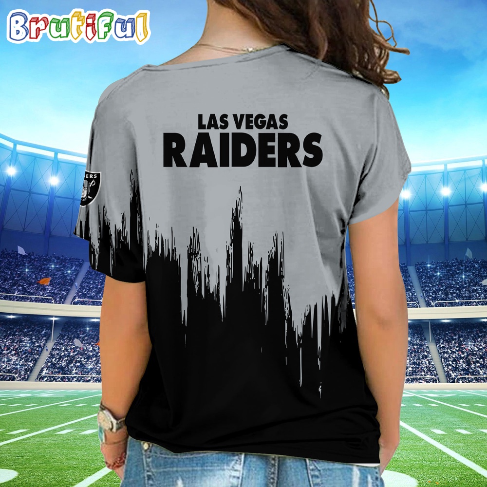 NFL Las Vegas Raiders Football Team Logo Design One Shoulder Shirt 2