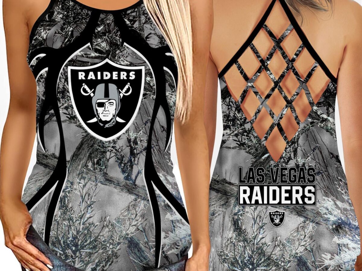 NFL Las Vegas Raiders Women's Tank Top, Football Team Logo Criss