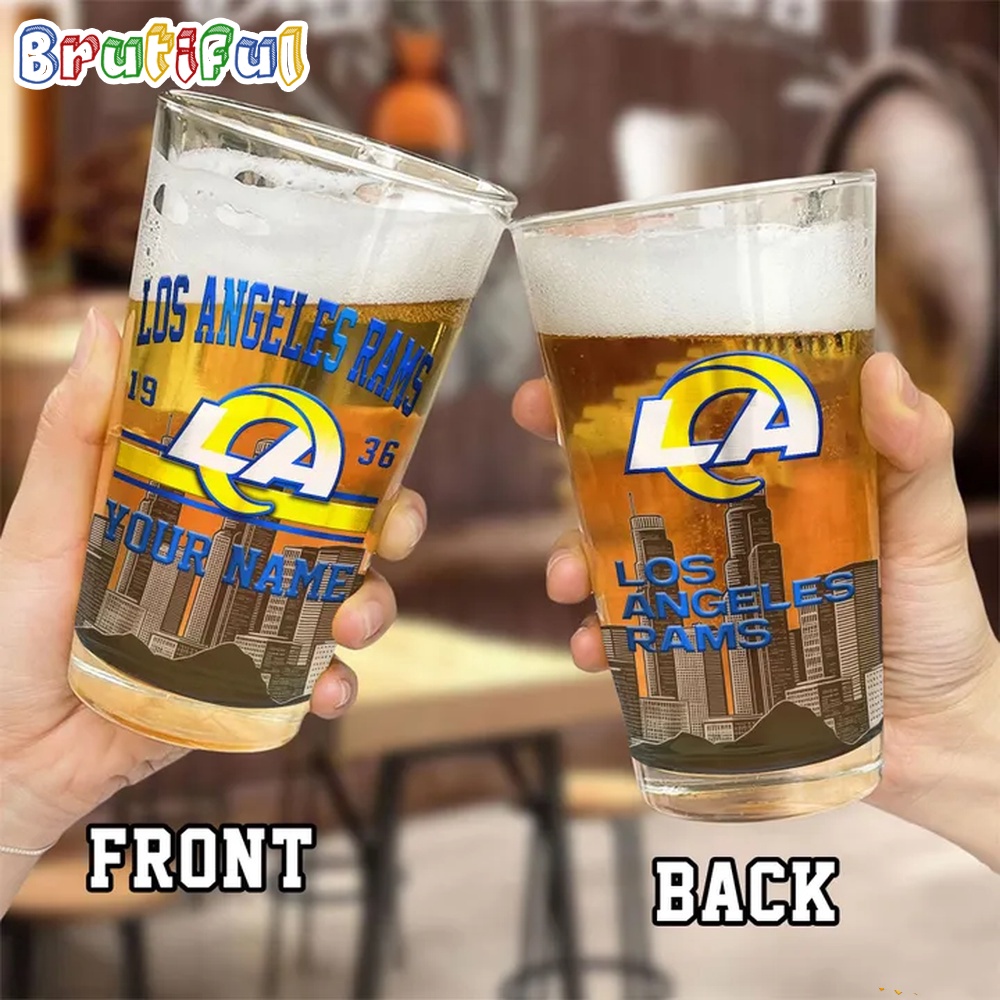 NFL Los Angeles Rams Beer Glass Cup 16oz Custom Football Glass Cup 2