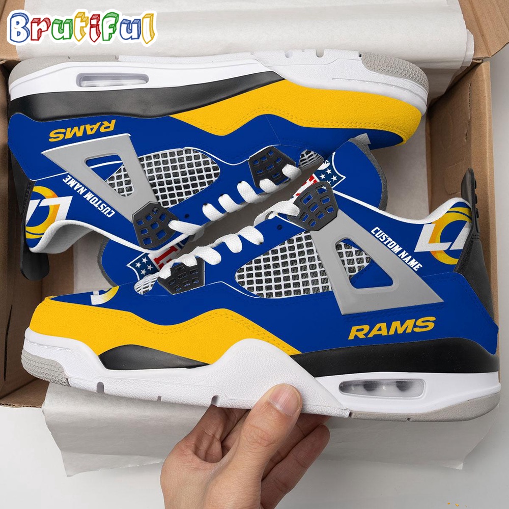 NFL Los Angeles Rams Football Team Air Jordan 4 Shoes Personalized AJ4 Sneaker 1