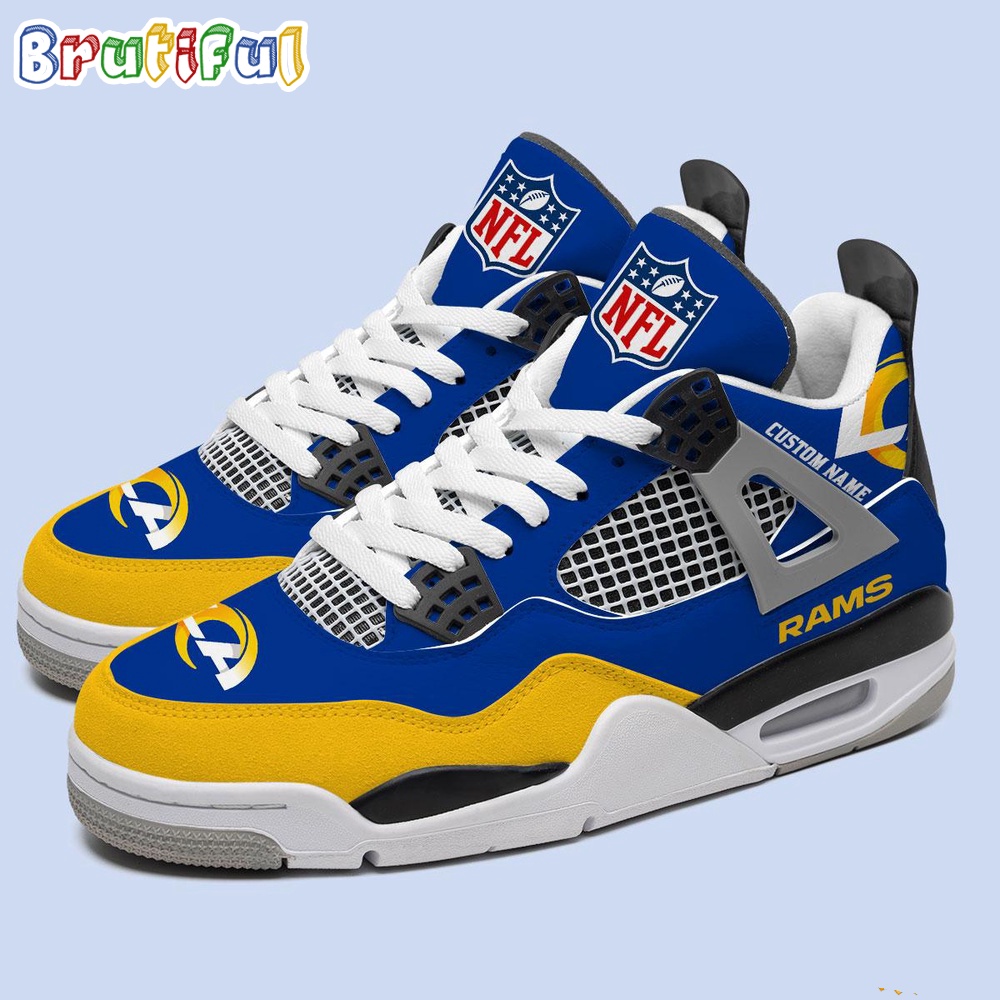 NFL Los Angeles Rams Football Team Air Jordan 4 Shoes Personalized AJ4 Sneaker 2