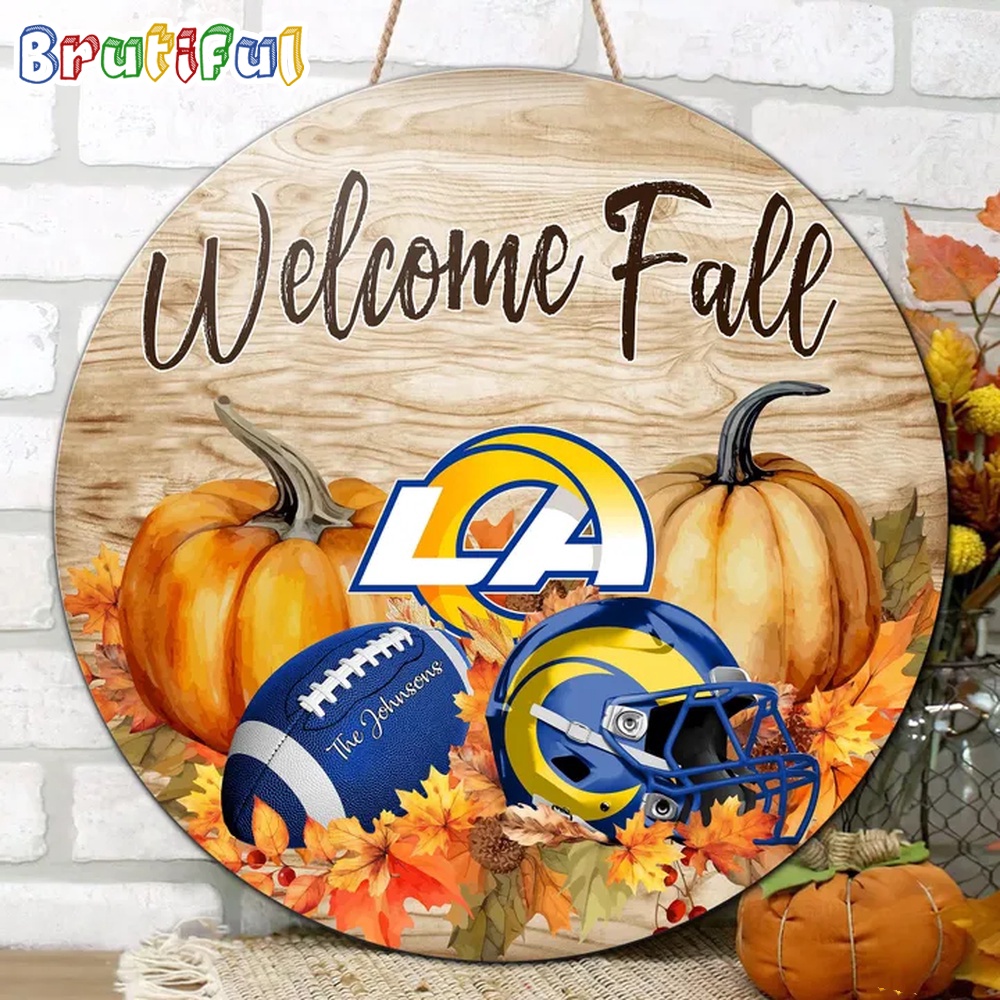 NFL Los Angeles Rams Pumpkin Custom Wooden Sign Sport Football Home Decorations 2
