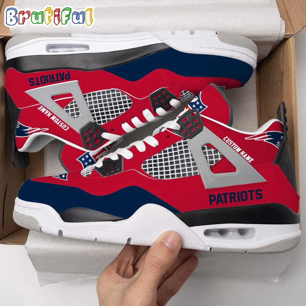 NFL New England Patriots Football Team Air Jordan 4 Shoes Personalized AJ4 Sneaker 1