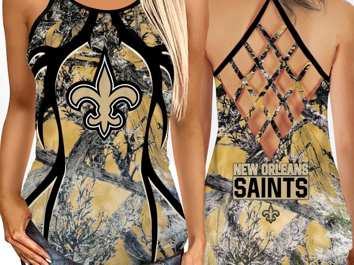 NFL New Orleans Saints Women's Tank Top, Football Team Logo Criss