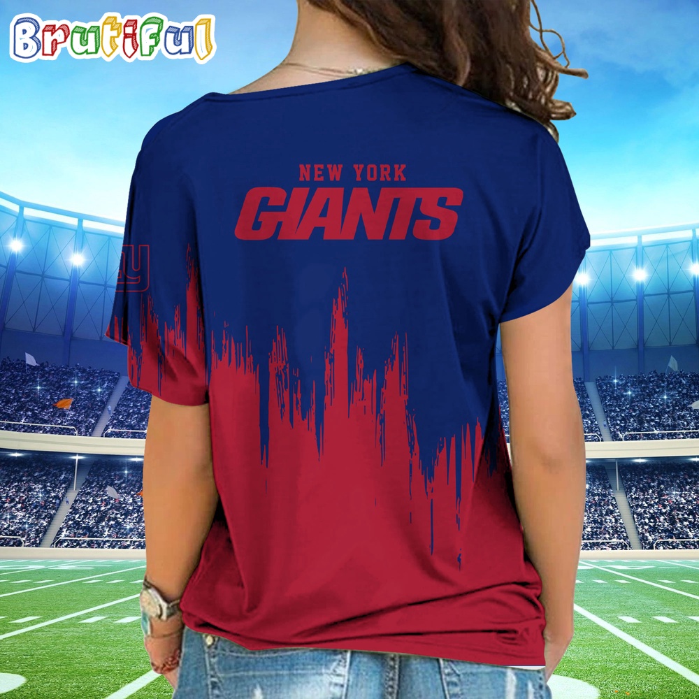 NFL New York Giants Football Team Logo Design One Shoulder Shirt 2