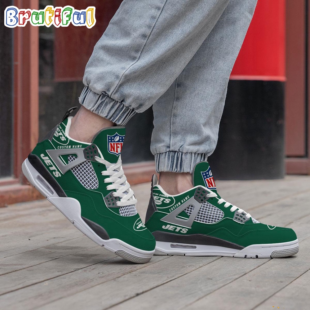 NFL New York Jets Football Team Air Jordan 4 Shoes Sneaker 2