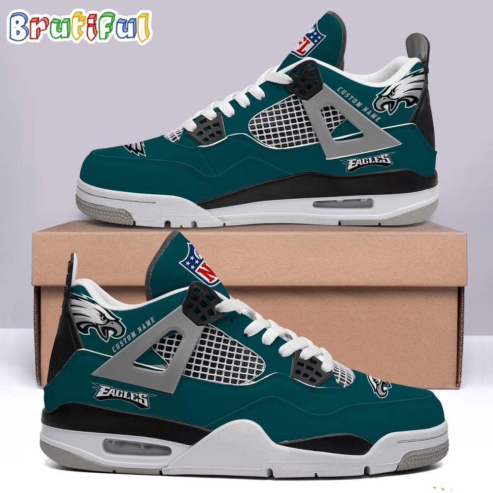NFL Philadelphia Eagles Football Team Air Jordan 4 Shoes Sneaker 1