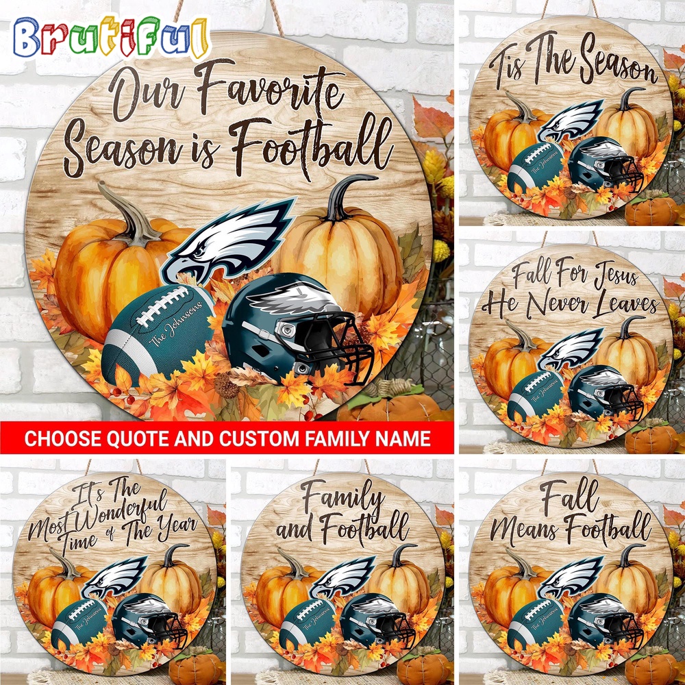 NFL Philadelphia Eagles Pumpkin Custom Wooden Sign Sport Football Home Decorations 1