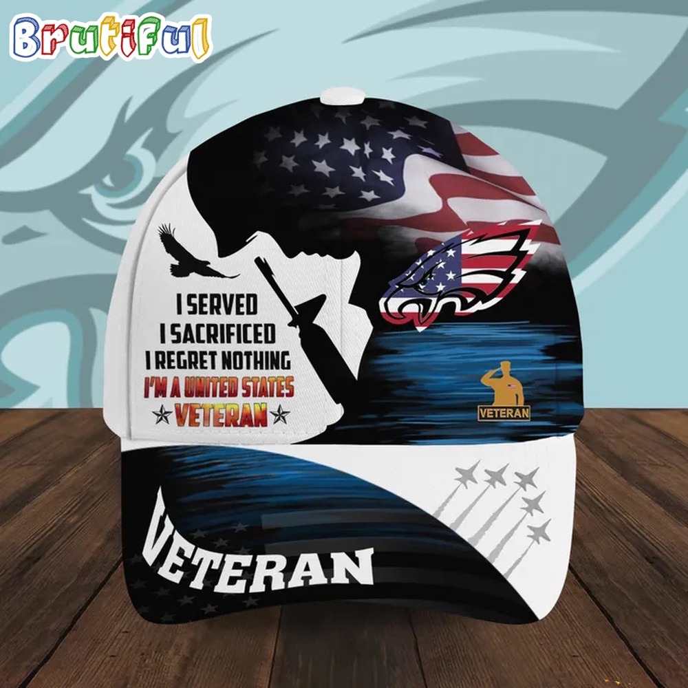 NFL Philadelphia Eagles Special American Flag US Veteran Baseball Cap 1
