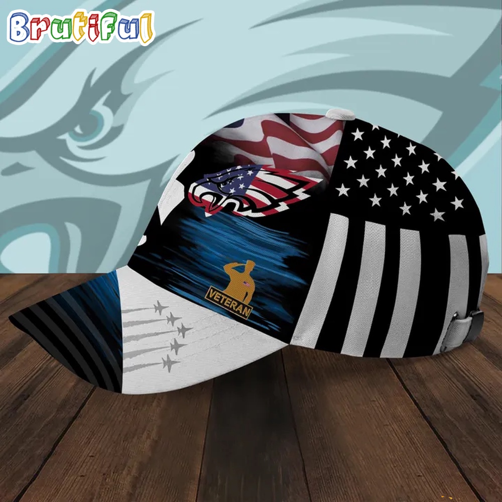 NFL Philadelphia Eagles Special American Flag US Veteran Baseball Cap 2