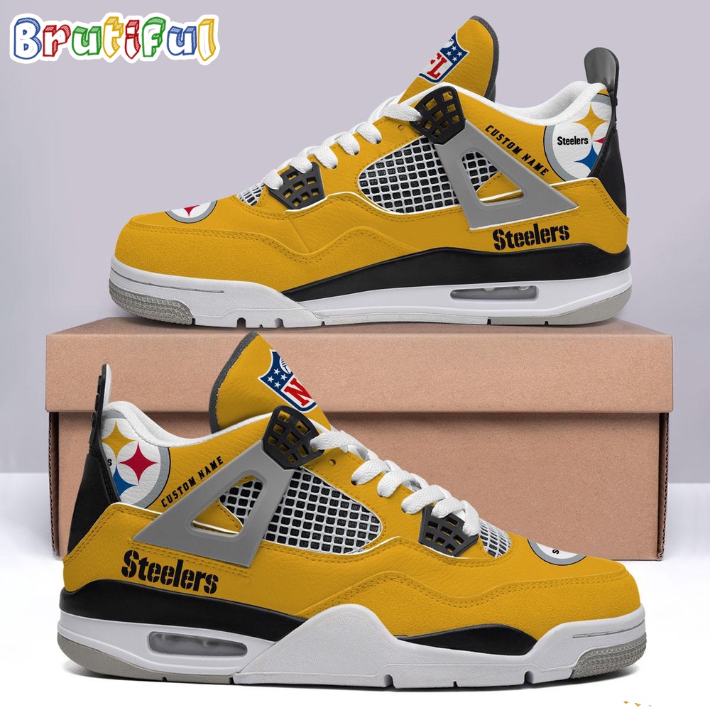 NFL Pittsburgh Steelers Football Team Air Jordan 4 Shoes Sneaker 1