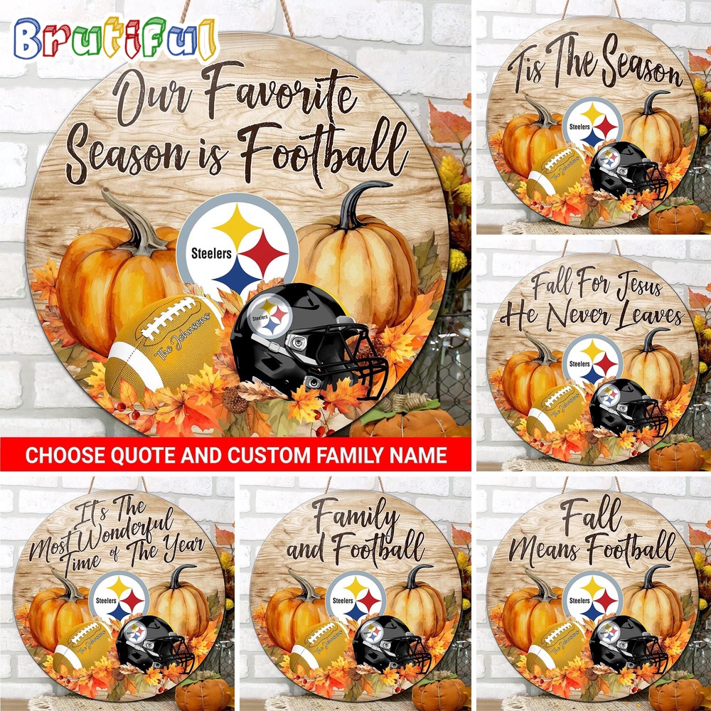 NFL Pittsburgh Steelers Pumpkin Custom Wooden Sign Sport Football Home Decorations 1
