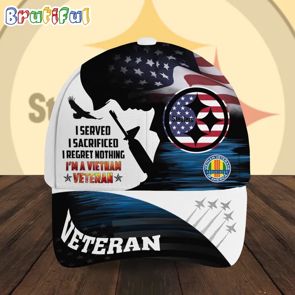 NFL Pittsburgh Steelers Special American Flag Vietnam Veteran Baseball Cap 1