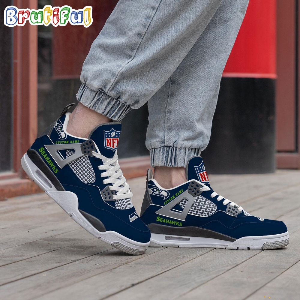 NFL Seattle Seahawks Football Team Air Jordan 4 Shoes Sneaker 2
