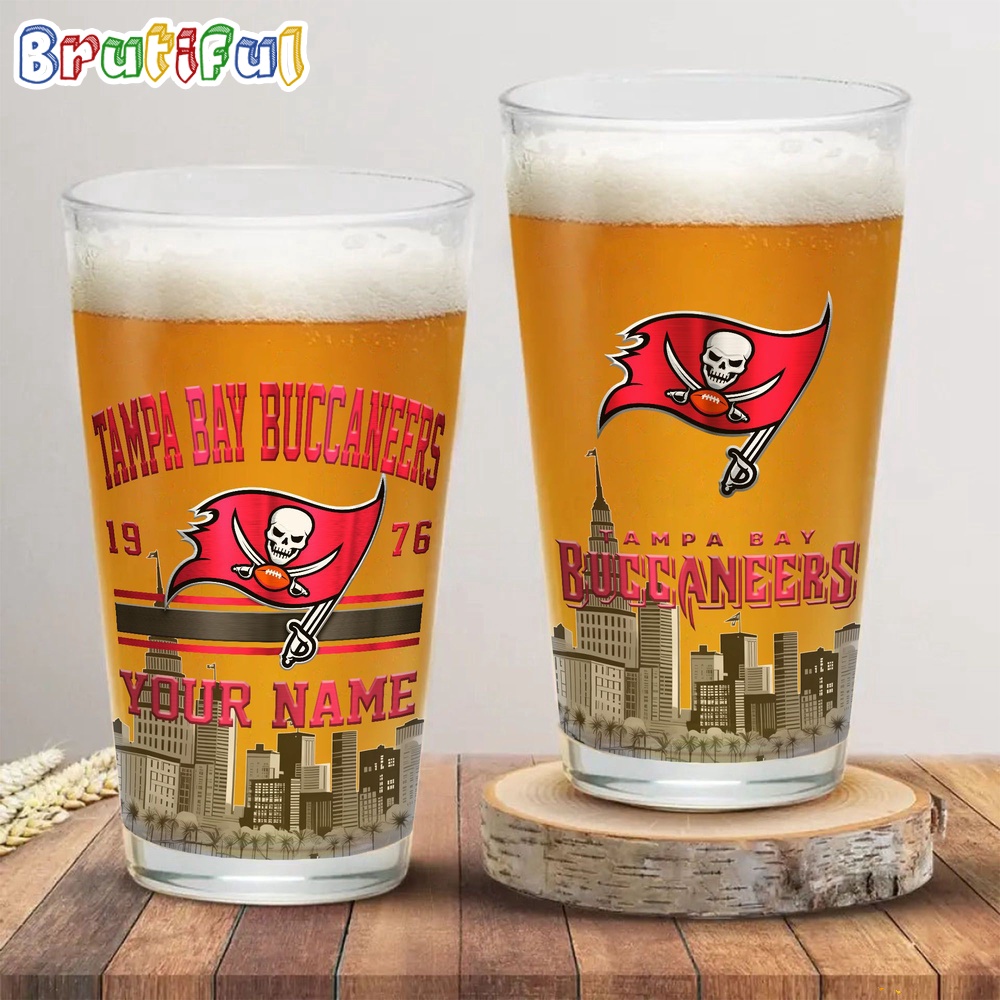 NFL Tampa Bay Buccaneers Beer Glass Cup 16oz Custom Football Glass Cup 1