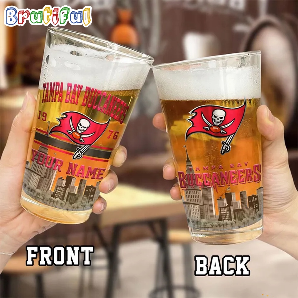 NFL Tampa Bay Buccaneers Beer Glass Cup 16oz Custom Football Glass Cup 2