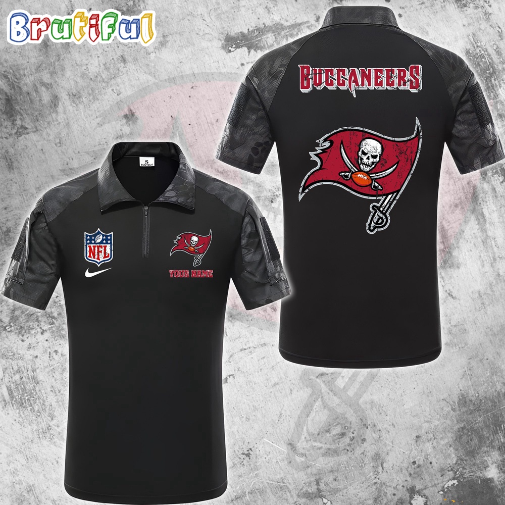 NFL Tampa Bay Buccaneers Tactical Polo Shirt Custom Football Zip Polo Shirt