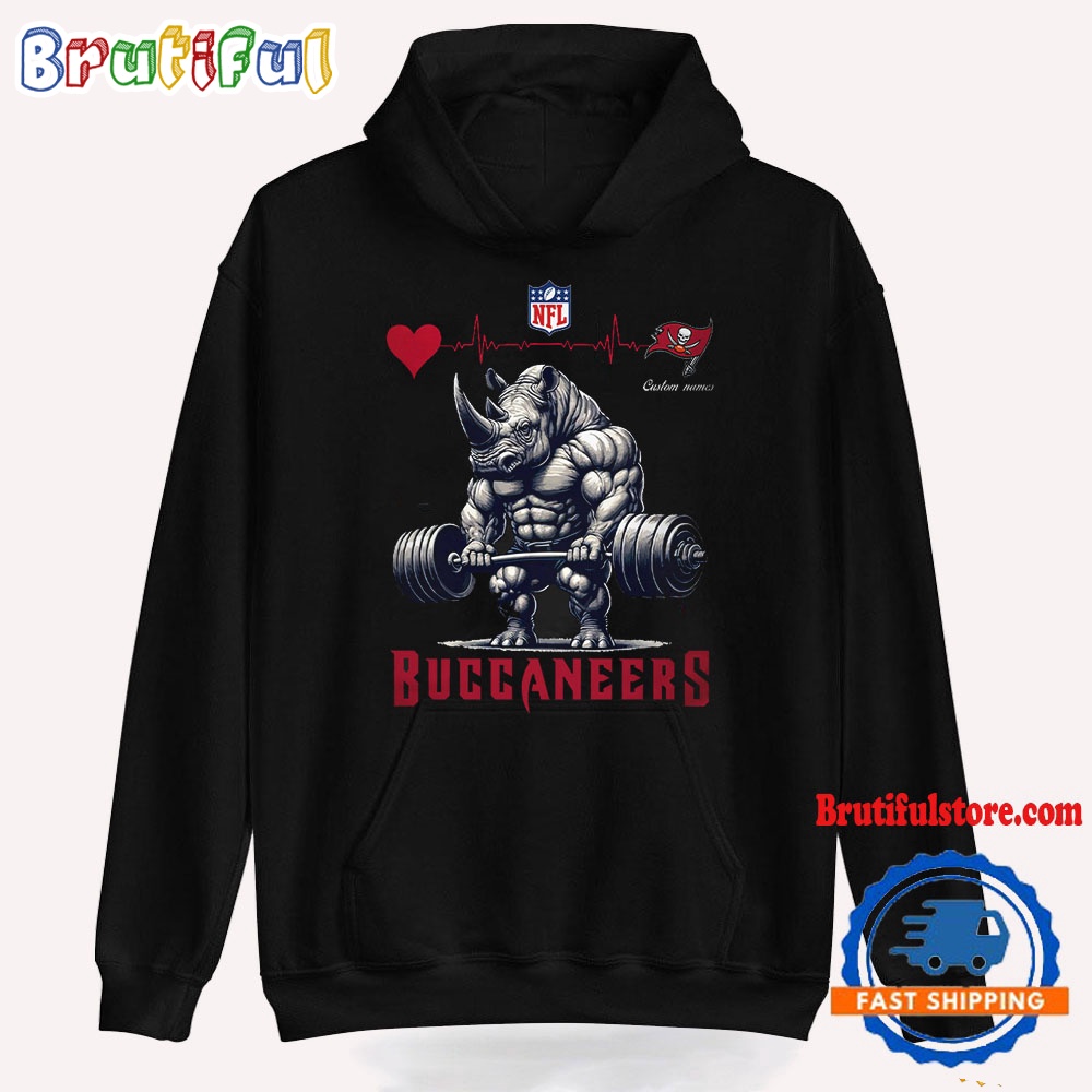 NFL Tampa Bay Buccaneers Team Funny Rhinoceros Powerlifting Hoodie Shirt