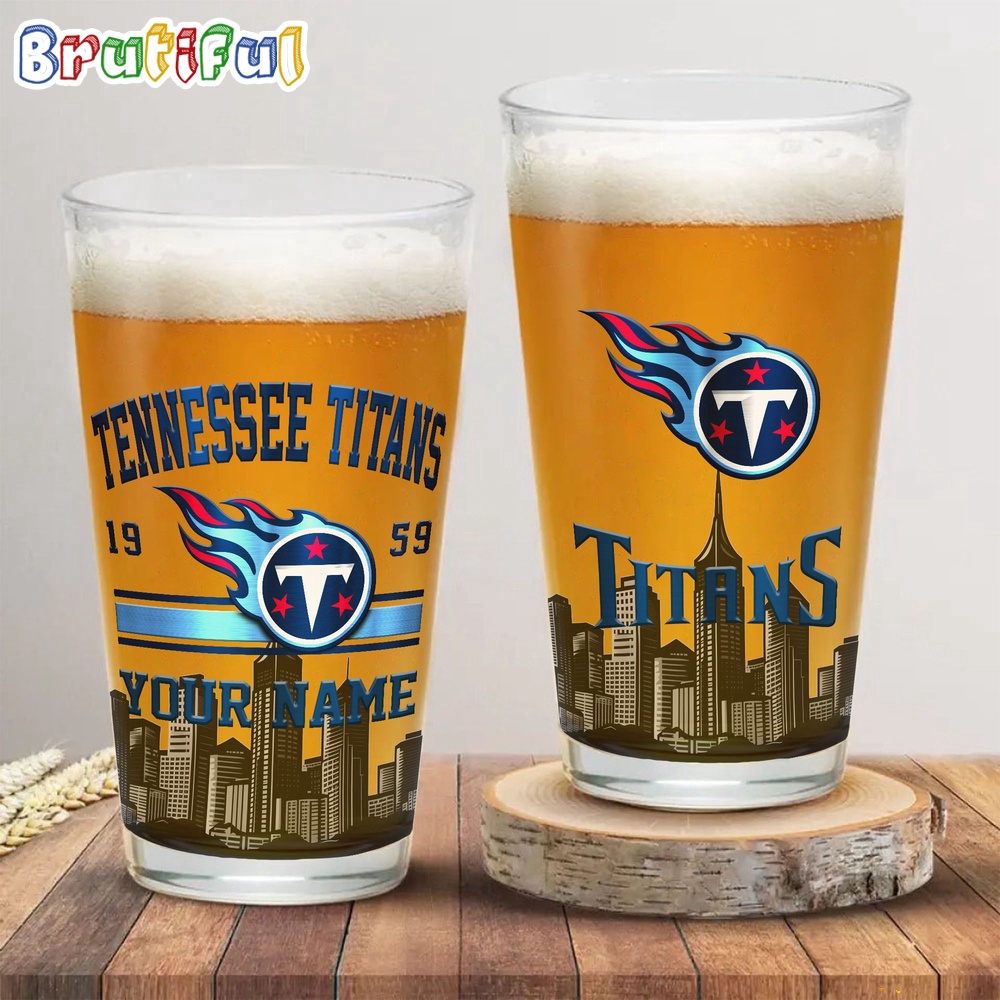 NFL Tennessee Titans Beer Glass Cup 16oz Custom Football Glass Cup 1