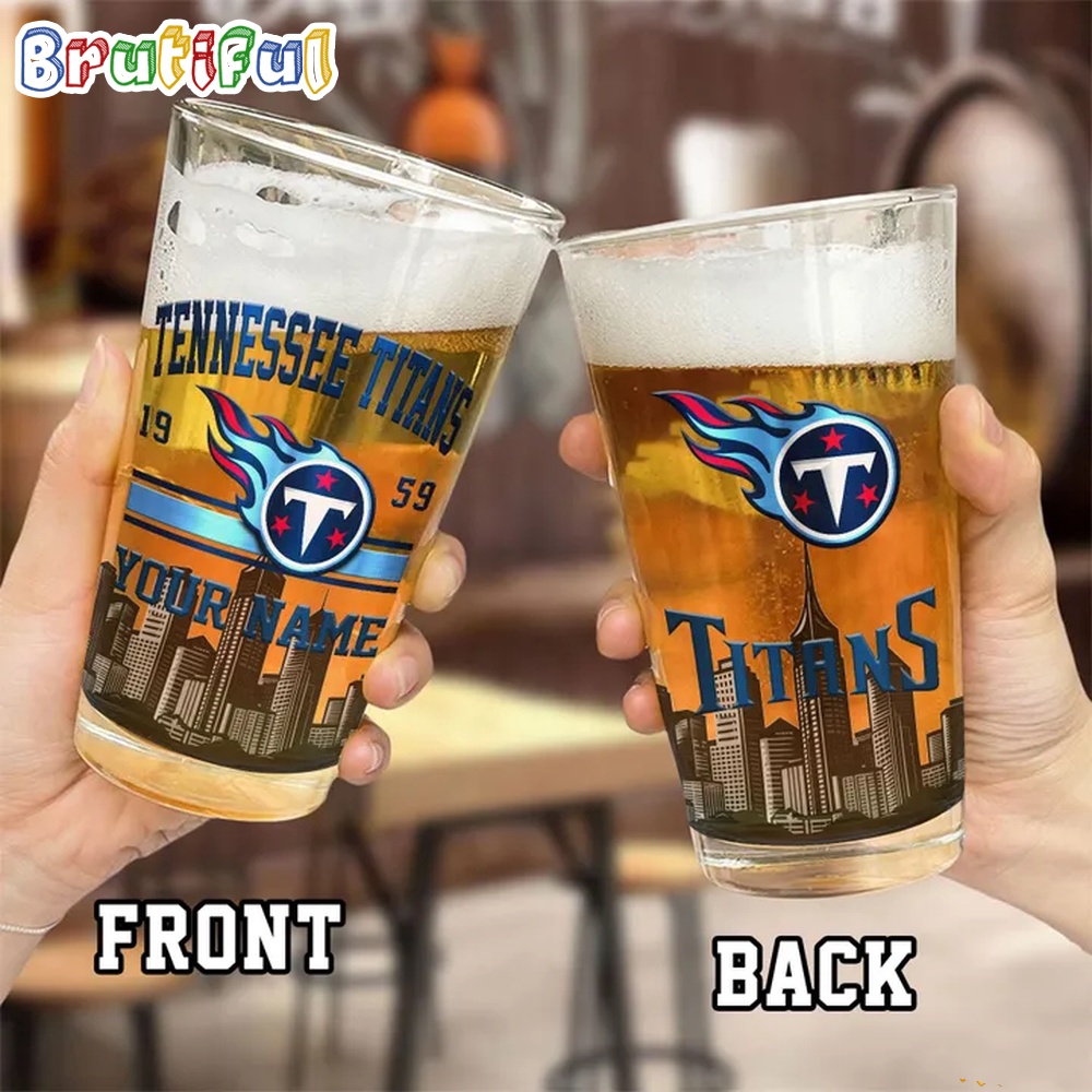 NFL Tennessee Titans Beer Glass Cup 16oz Custom Football Glass Cup 2
