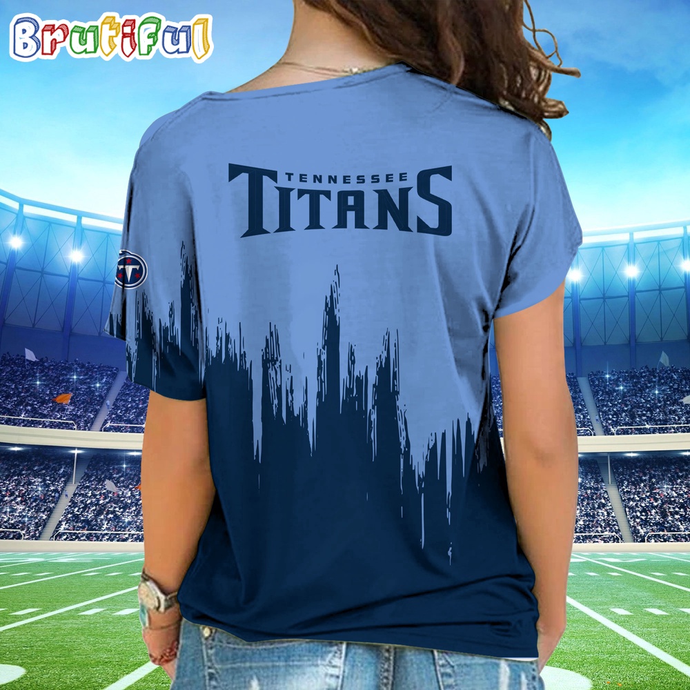 NFL Tennessee Titans Football Team Logo Design One Shoulder Shirt 2