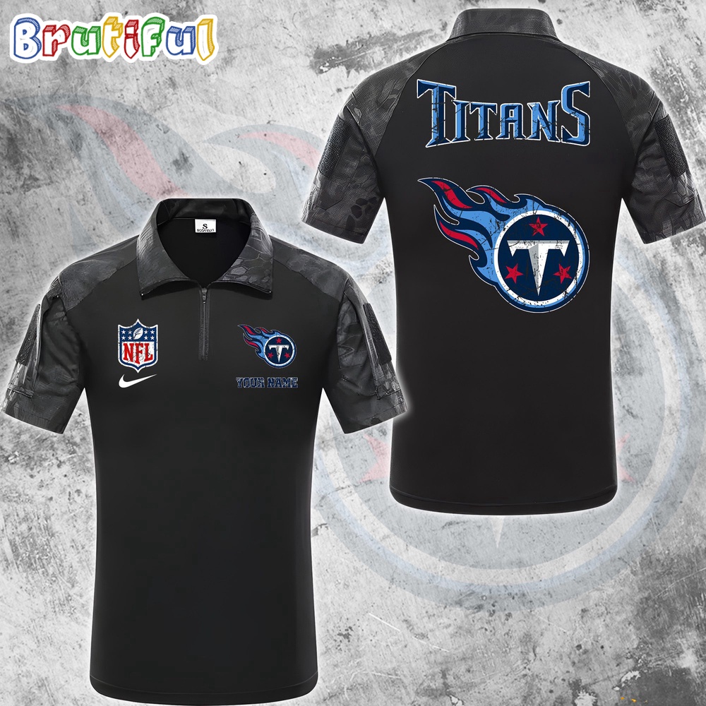 NFL Tennessee Titans Tactical Polo Shirt Custom Football Zip Polo Shirt