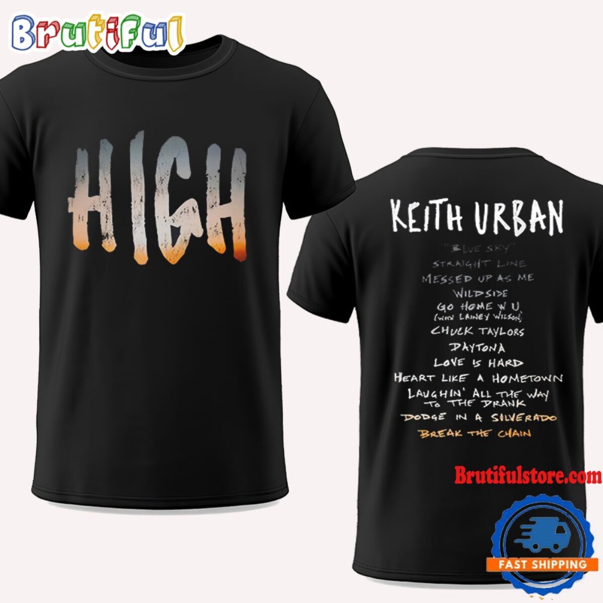 New Keith Urban High Art Prints 2024 T Shirt