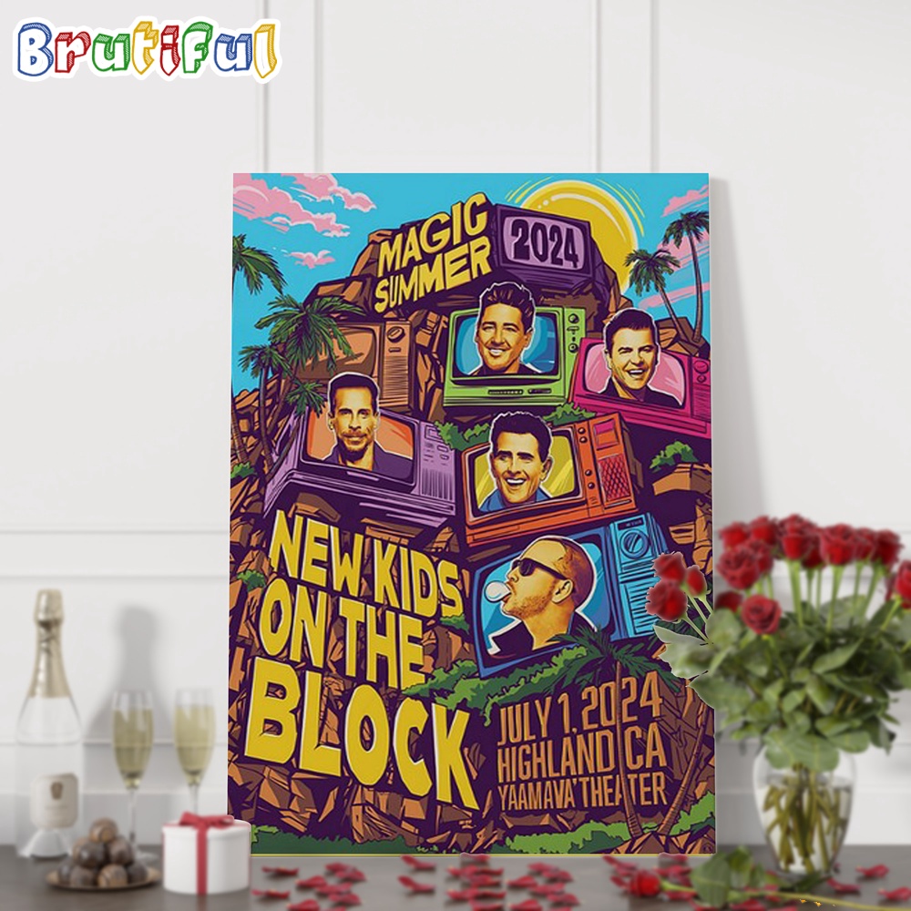 New Kids On The Block July 1 2024 Yaamava Casino Highland CA Wall Art Poster Canvas