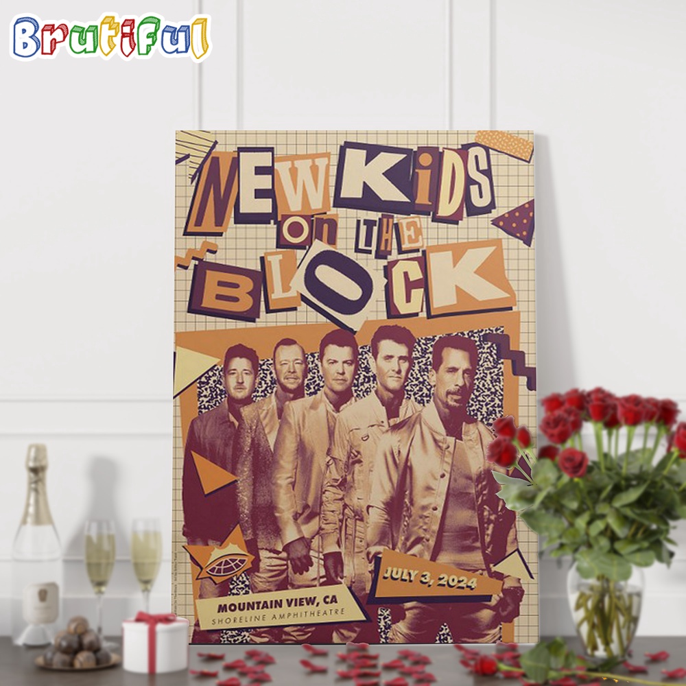 New Kids On The Block June 3 2024 Shoreline Amphitheatre Mountain View CA Wall Art Poster Canvas