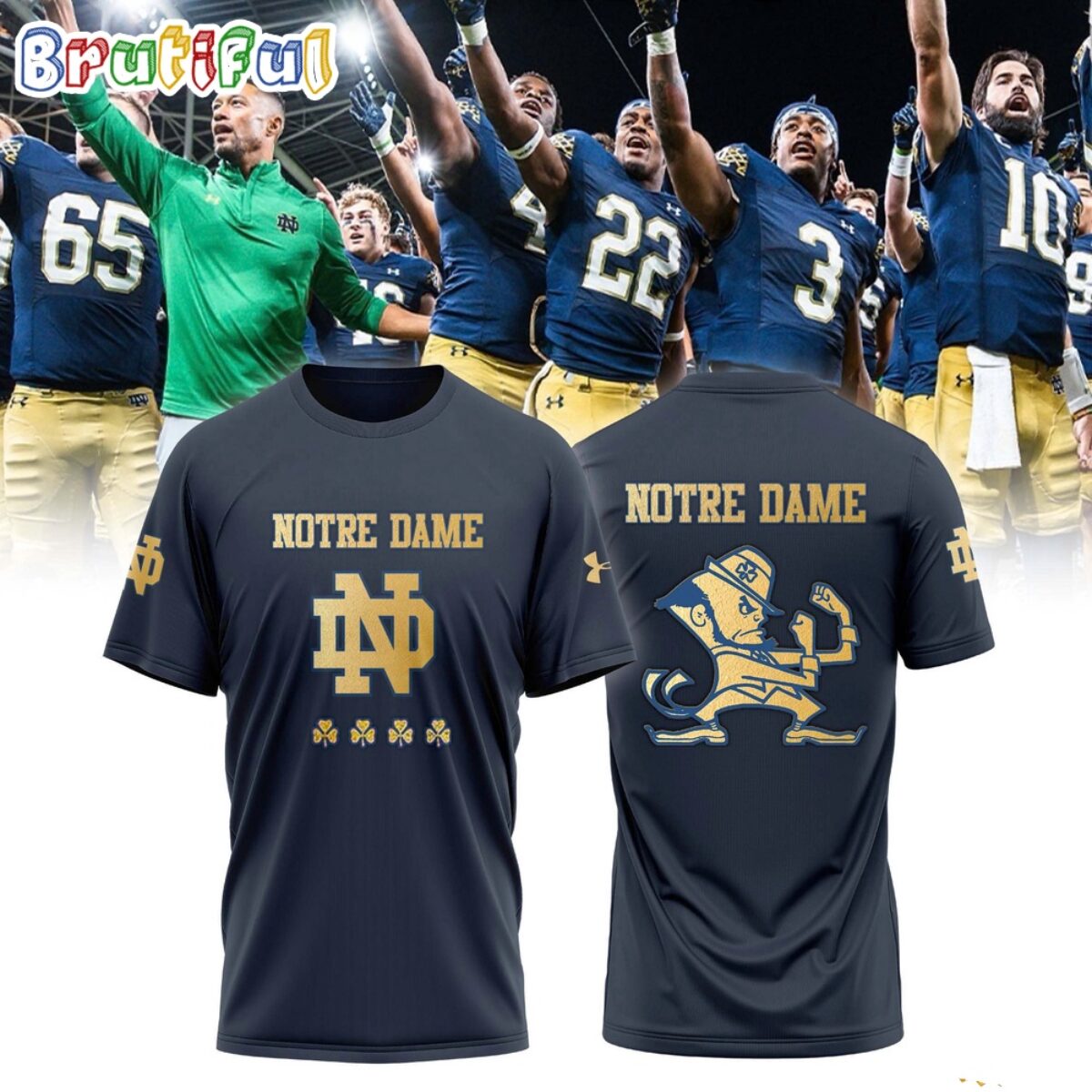Champion Notre Dame Fighting Irishフットボール Youth Champion Navy Notre Dame Fighting Irish Stacked Logo