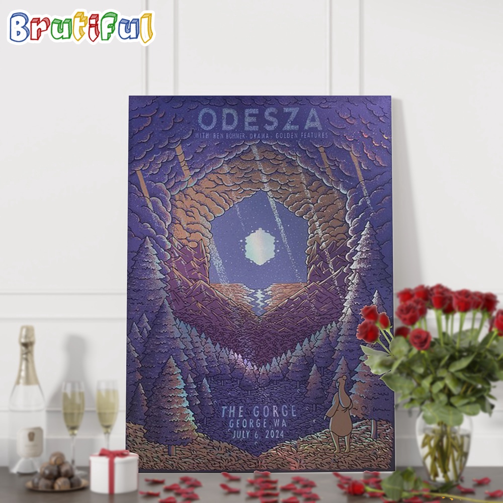 ODESZA Band July 6 2024 Gorge Amphitheatre in George WA Tour Wall Art Poster Canvas