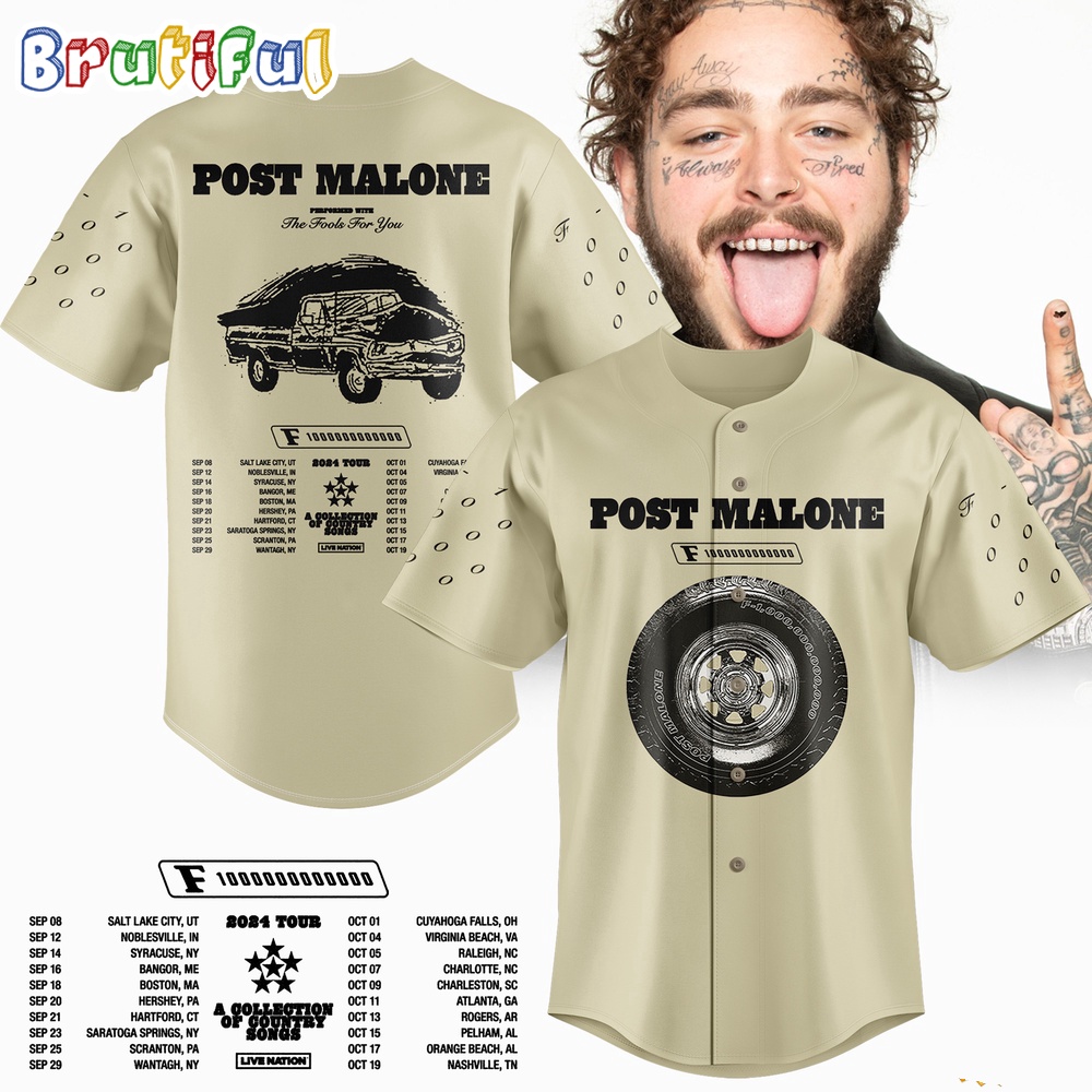 Post Malone The F 1 Trillion Tour 2024 Schedule Jersey Shirt