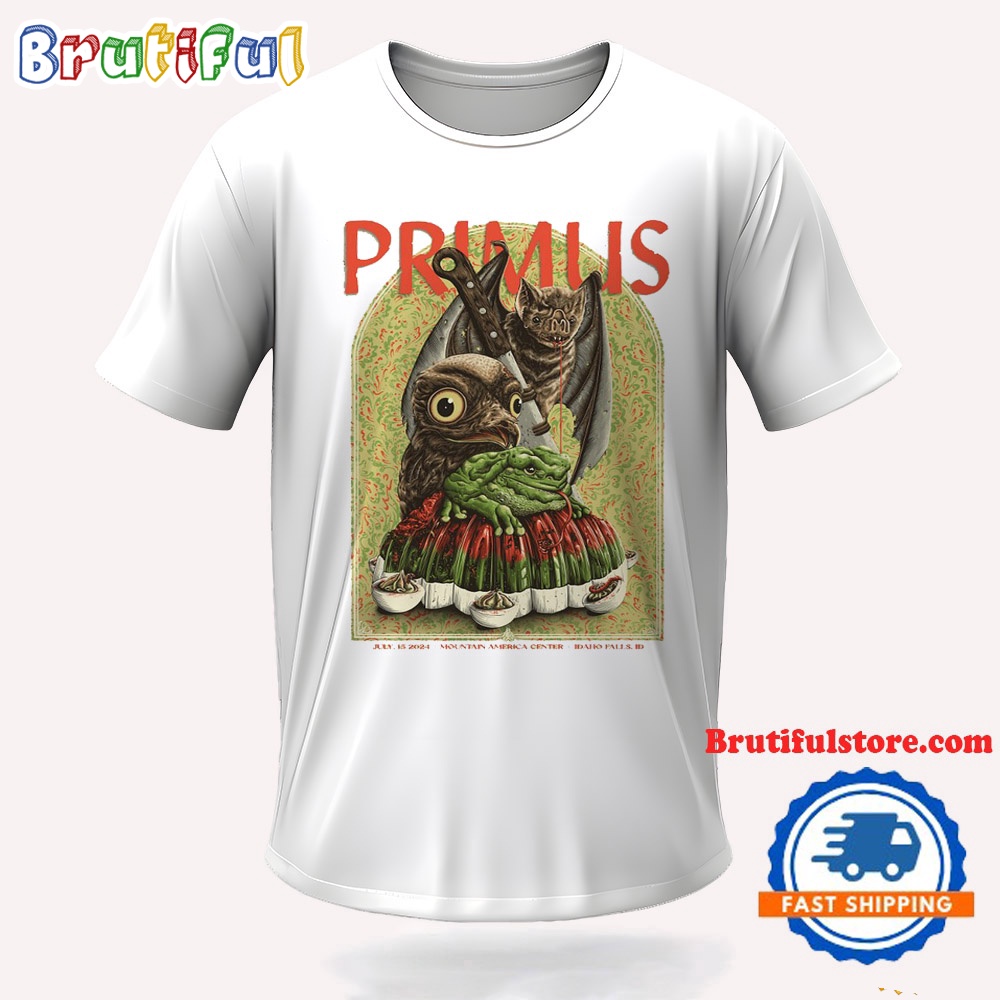 Primus July 15 2024 Mountain America Center Idaho Falls ID Tour T Shirt