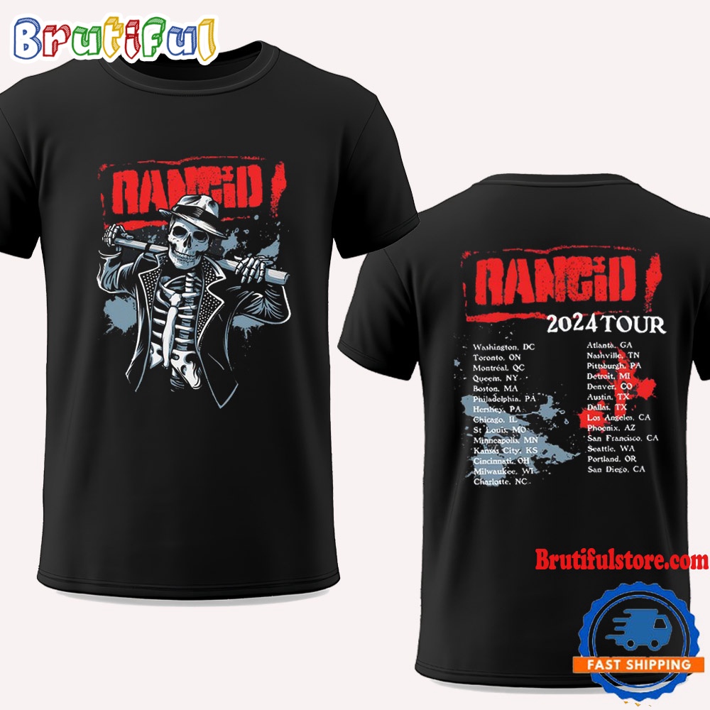 Rancid Bo Knows Skele Tim Na Tour 2024 Event T Shirt