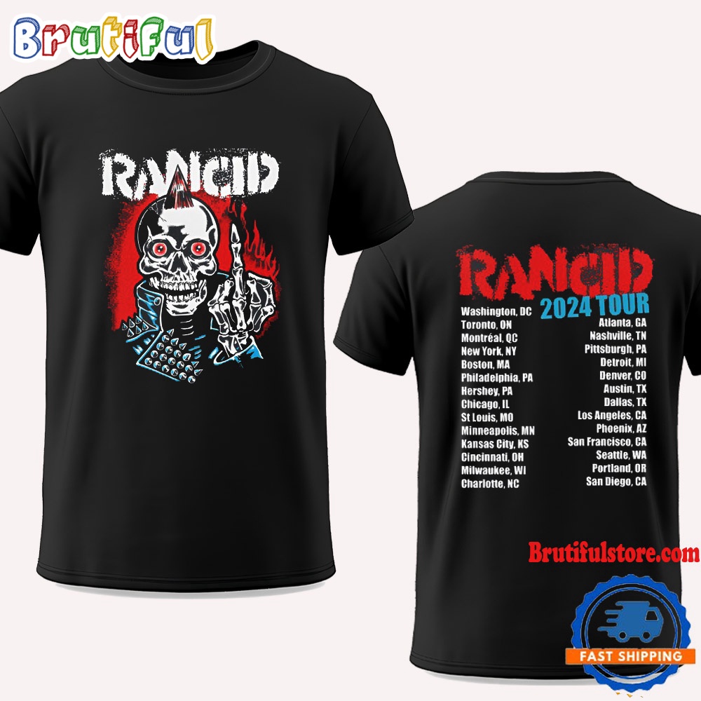 Rancid Middle Finger Tour 2024 Concert Shirt