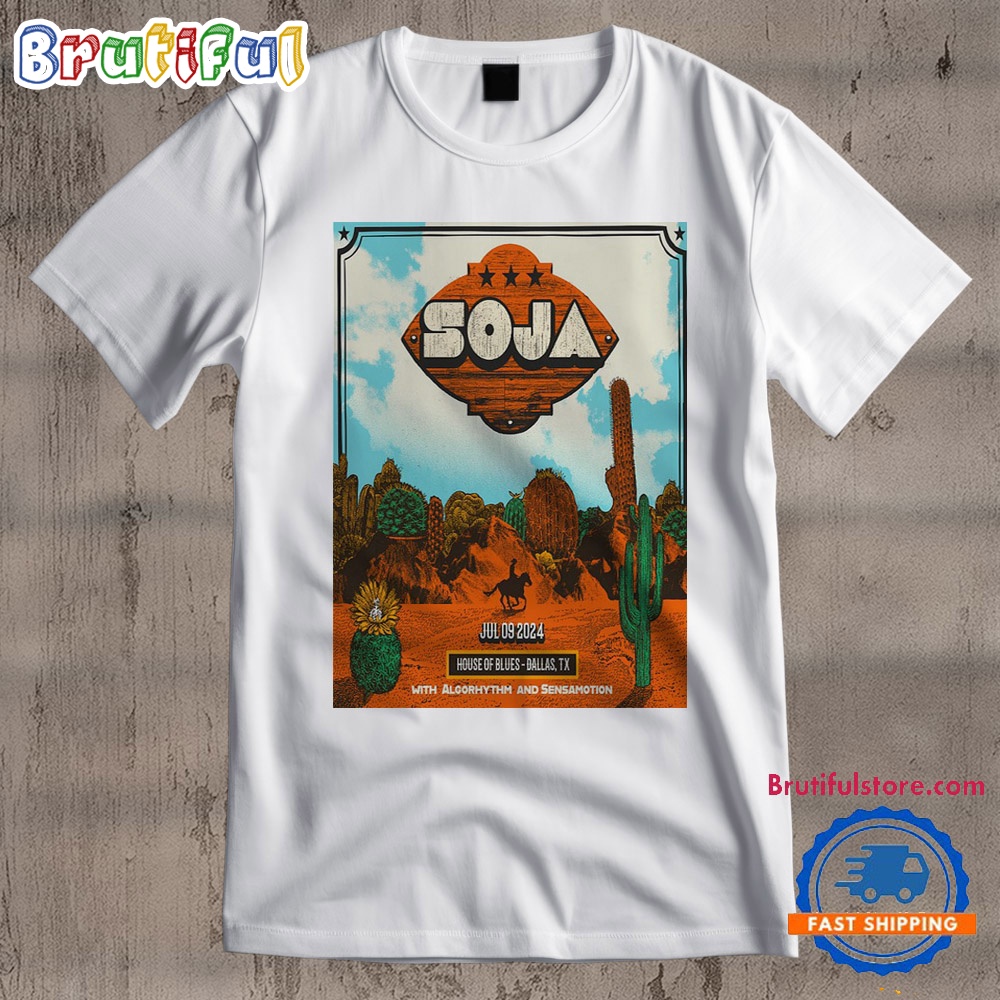 SOJA July 9 2024 House Of Blues Dallas TX T Shirt